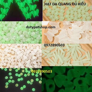 10gam hạt dạ quang các kiểu có lỗ xỏ vòng tay, vòng cổ, trang trí handmade , cần câu cá....