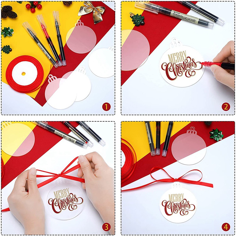 Thẻ Bằng Acrylic Trong Suốt 3 Inch Dùng Trang Trí Giáng Sinh DIY
