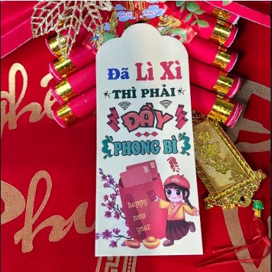 Bao lì xì Tết 2023 COMBO 50c mẫu 16 - 20 hot trend dễ thương, phong lixi đỏ truyền thống chibi đẹp độc lạ sỉ lẻ giá rẻ