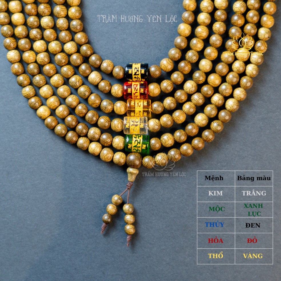 Vòng Tay Trầm Hương 108 Hạt Mix Omani Trầm Hương Yên Lộc THYL021