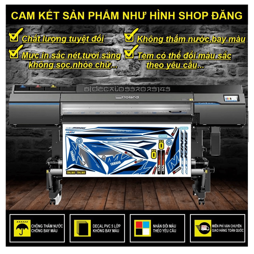 {SÀI GÒN-FREE SHIP] TEM RỜI EXCITER 150 MX KING DÁN XE XANH