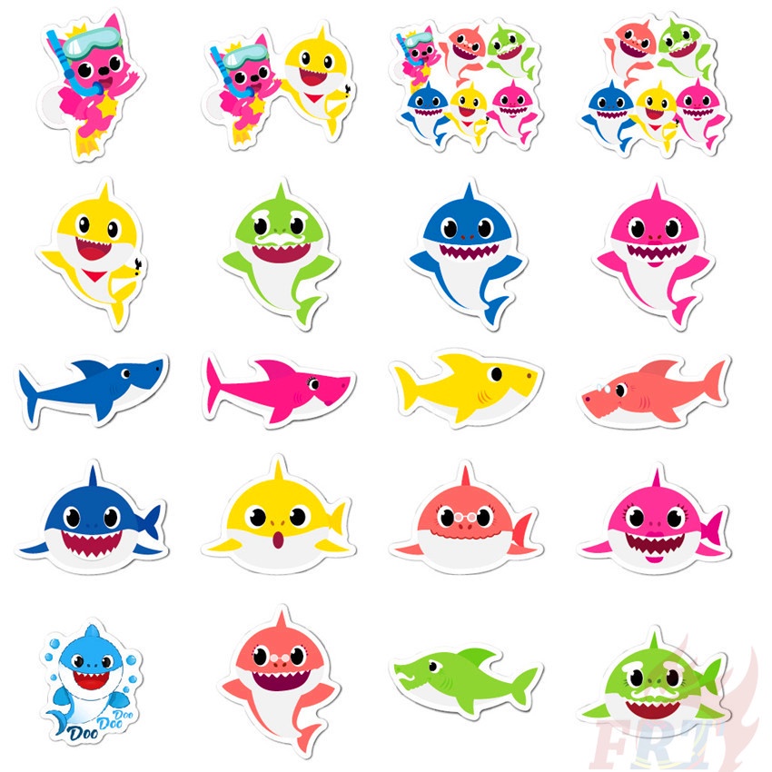 Bộ 50 miếng sticker baby shark doo doo doo series 01 trang trí DIY chống thấm