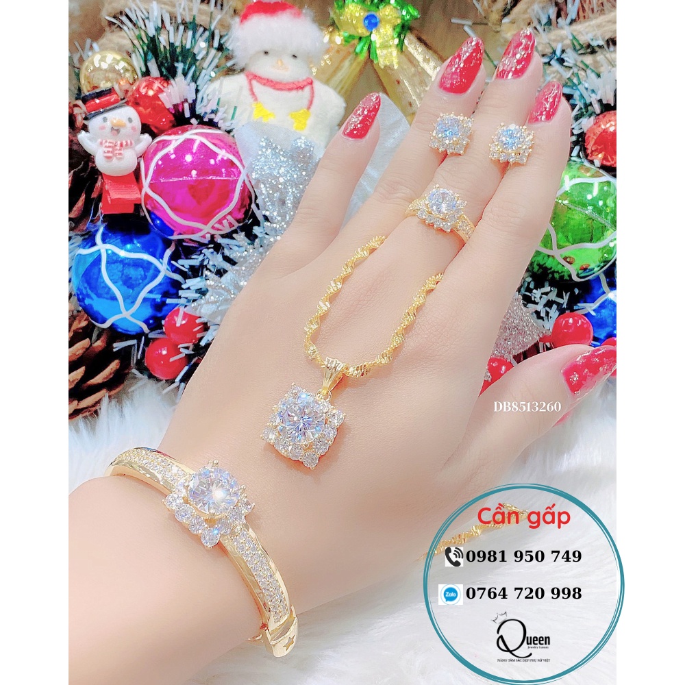 Bộ Trang Sức 5 Món Đính Đá Siêu Sang Trọng Quí Phái-HB3011048