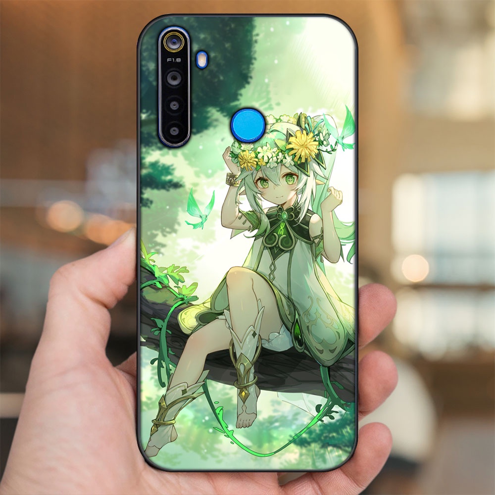 Ốp lưng Realme 5, 5 Pro viền đen in hình Nahida Genshin Impact