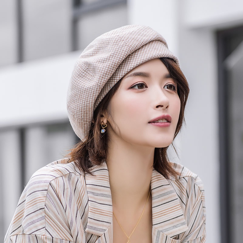 Mũ beret Màu Xám Phong Cách Anh Quốc Thời Trang Thu Đông