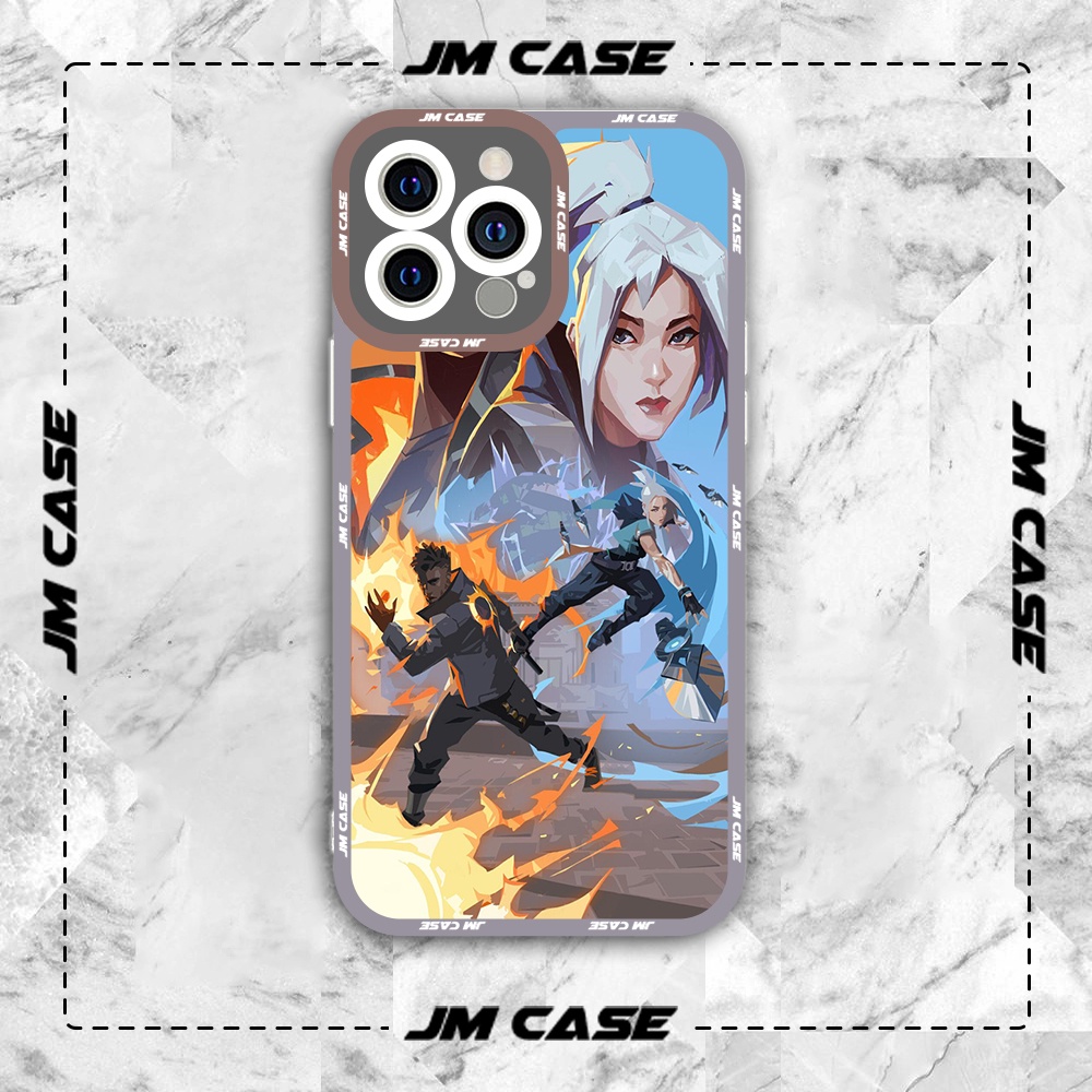 Ốp lưng iphone cạnh vuông JMCase Game Valorant Jett And Phoenix 7/7plus/8/8plus/x/xs/11/12/pro/max/plus/promax