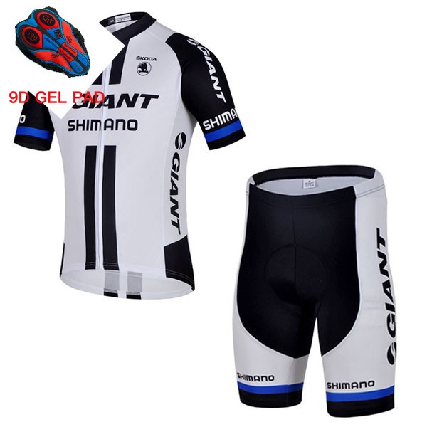Bộ Áo Tay Ngắn + Quần Short Có Đệm gel 9d Màu Trắng Nhanh Khô Dành Cho Người Đi Xe Đạp Leo Núi