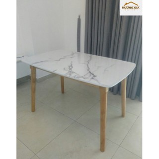 Bàn ăn mặt gỗ , mặt giả vân đá trắng ✌miễn phí giao hàng hcm