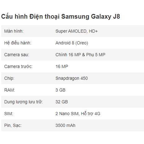 Điện thoại samsung galaxy j8 2018