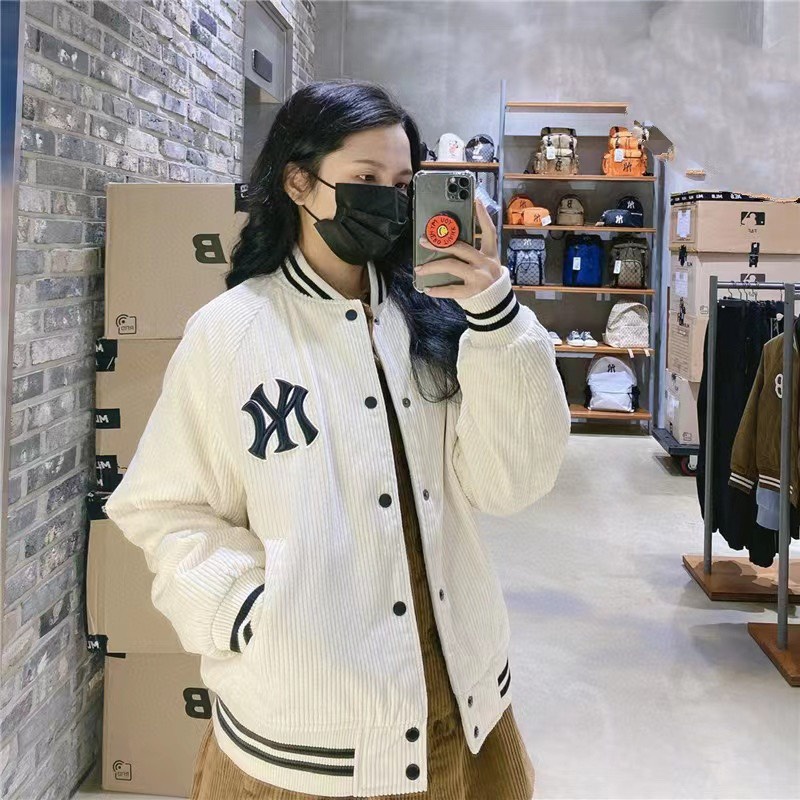 Áo Khoác Bomber MLB Vải Nhung Gân Full 3 Màu Siêu Hot