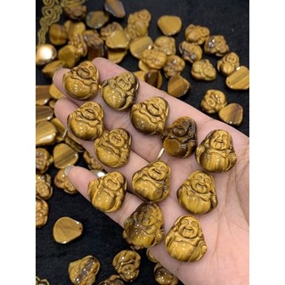 Mặt Phật Di Lặc Đ.á Mắt Hổ  2cm -daphongthuyHT