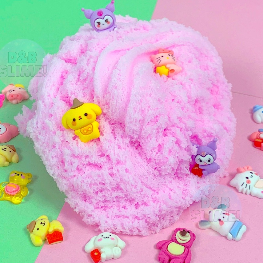 CLOUD SLIME Kèm Charm - Slime Mây Màu Hồng Siêu Mịn và Đẹp,Chất Nhờn Ma Quái 200ml An Toàn (DandBSlime)