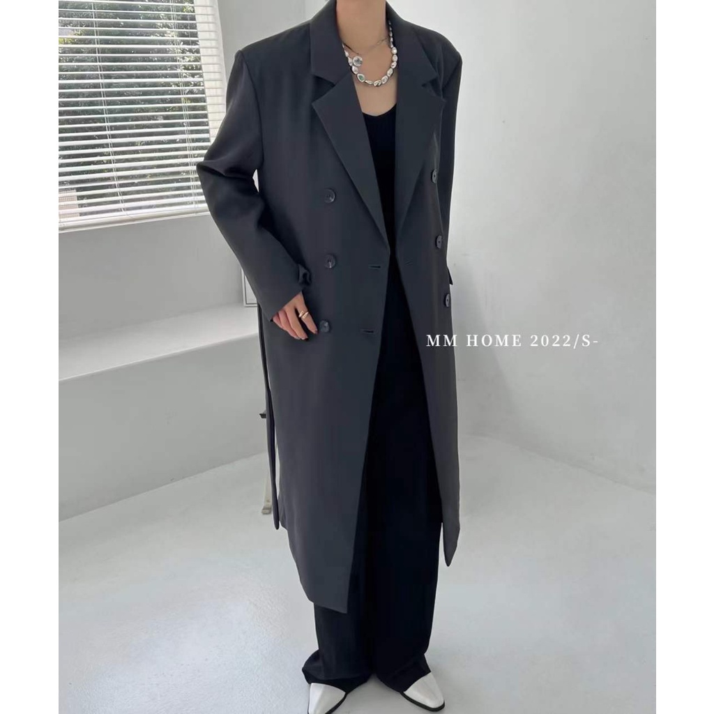 Áo khoác coat dài 6 khuy dây lưng CHALIN dáng dài ấm áp AK-6660