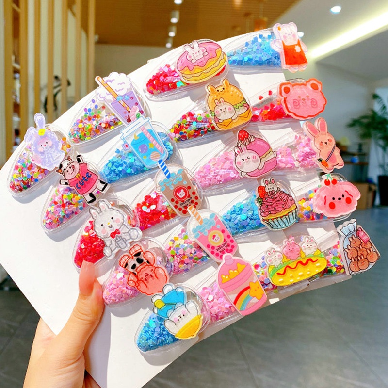 Set 5 Kẹp Tóc Họa Tiết Hoạt Hình Dễ Thương Cho Bé Gái