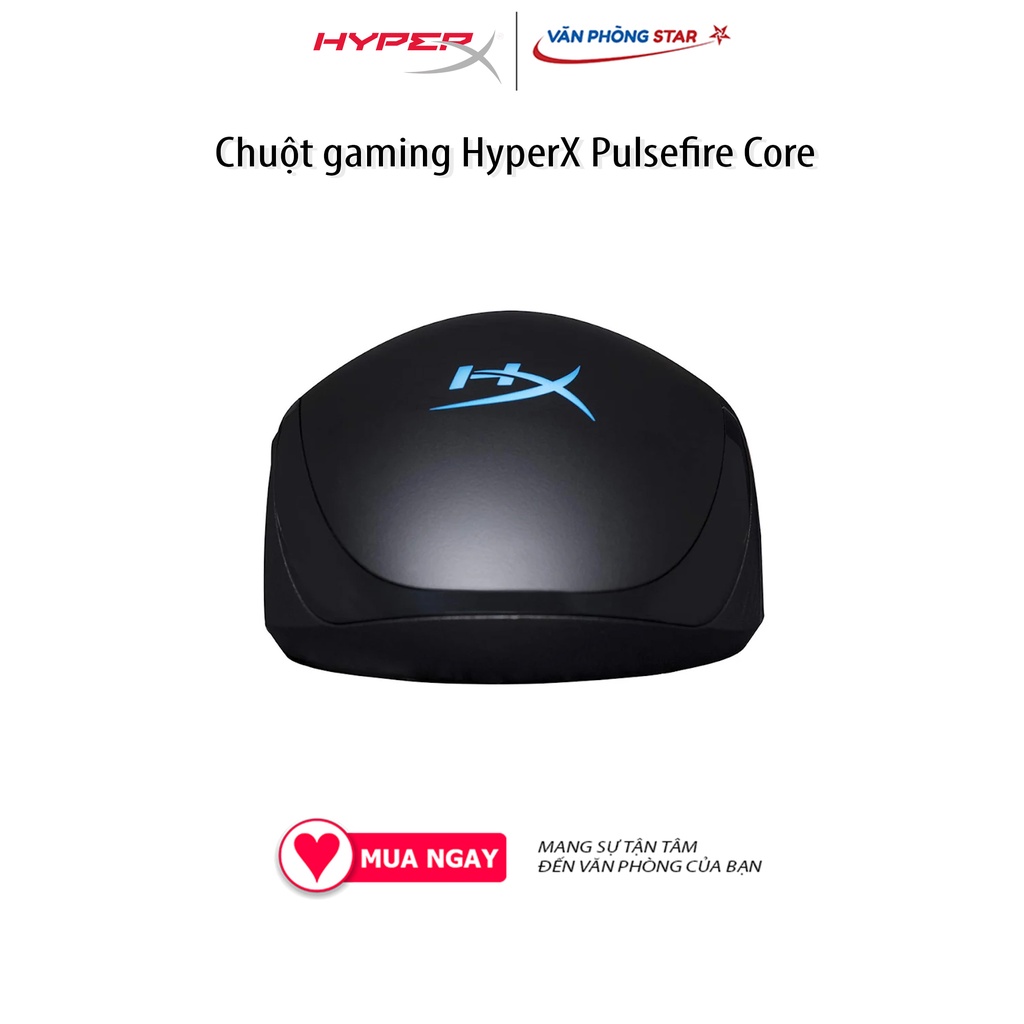 Chuột gaming HyperX Pulsefire Core, kết nối USB 2.0, độ phân giải (CPI/DPI) 6200DPI, Dạng cảm biến Optical