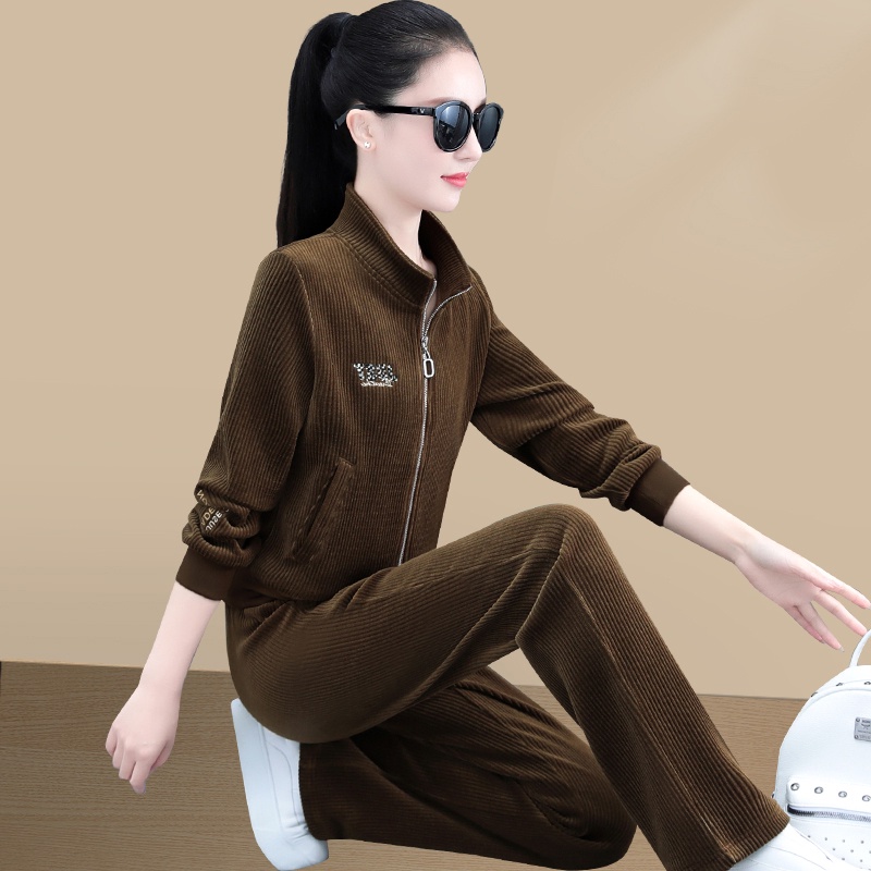Set Đồ Thể Thao Gồm Áo Khoác Và Quần Ống Rộng Phong Cách Phương Tây Thời Trang Xuân Thu 2022 Cho Nữ