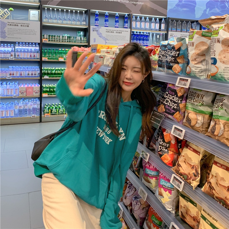 IELGY IELGY Áo Hoodie Dáng Rộng plus size Phong Cách Hàn Quốc Cho Nữ