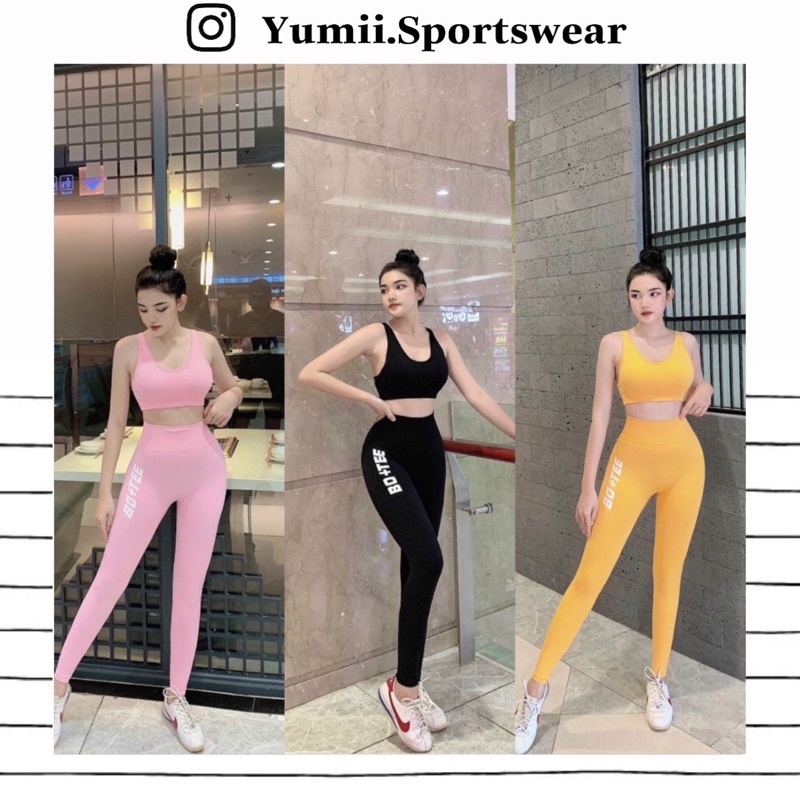 Bộ Quần Áo Thể Thao Tập Gym Yoga Nữ - Set Đồ Thể Thao Dáng Dài Botee Ba Lỗ, Chất Thun Dệt, Mềm Mịn, Co Giãn Tốt