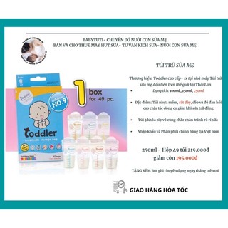 [TẶNG BÚT NOTE]2 HộpTúi trữ sữa Toddler 98pcs (Tặng kèm 2 túi ziplock mini)