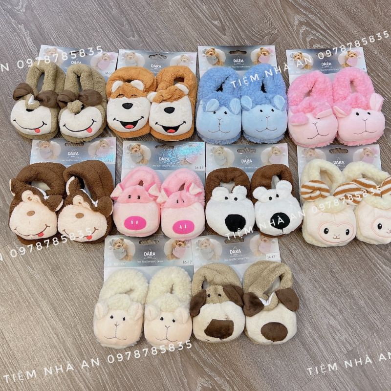 giày cho bé gái , giày cho bé trai giày vải lót lông chống trượt đi trong nhà giữ ấm gang bàn chân cho bé