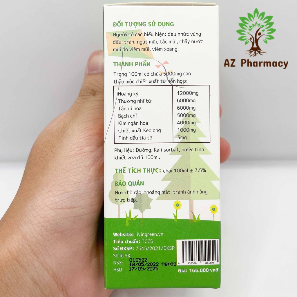 Sunbee Nose Thông mũi, Siro giúp giảm tiết dịch mũi, thông mũi, hỗ trợ giảm viêm mũi, viêm xoang - Lọ 100ml