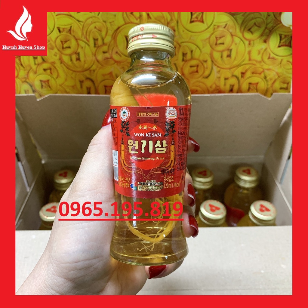 [Hàng Xịn] Hộp 10 chai nước uống rễ nhân sâm Won Ki Sam Hàn Quốc chai (120ml*10) siêu bổ