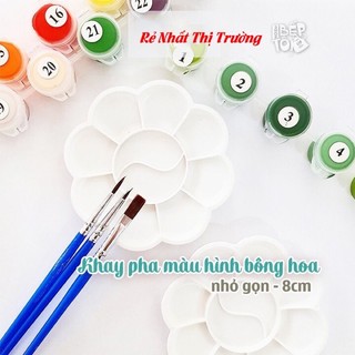 Khay pha màu Palette hình hoa chuyên dụng cho Màu nước - Màu Arcrylic Đường Kính 8.5 cm