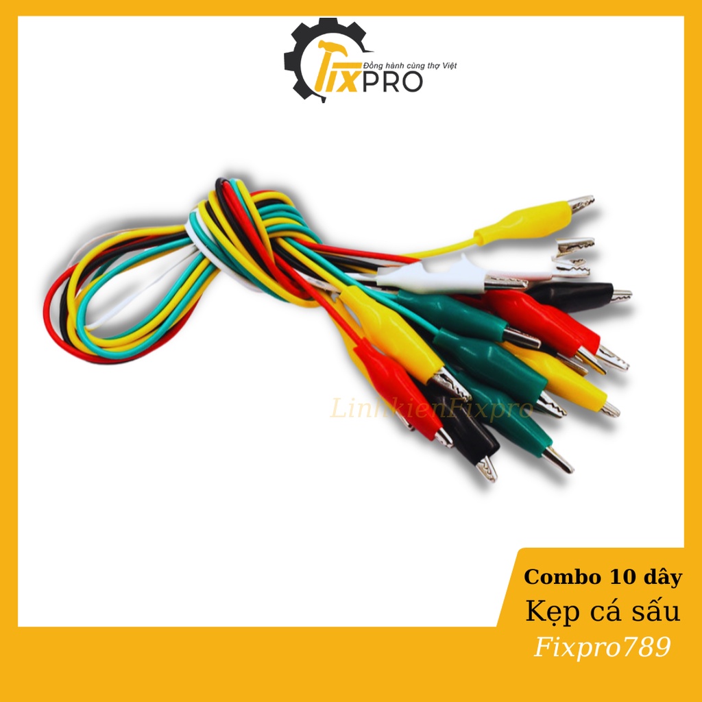 Combo bó 10 dây kẹp cá sấu nhỏ 26mm loại tốt dài 50cm