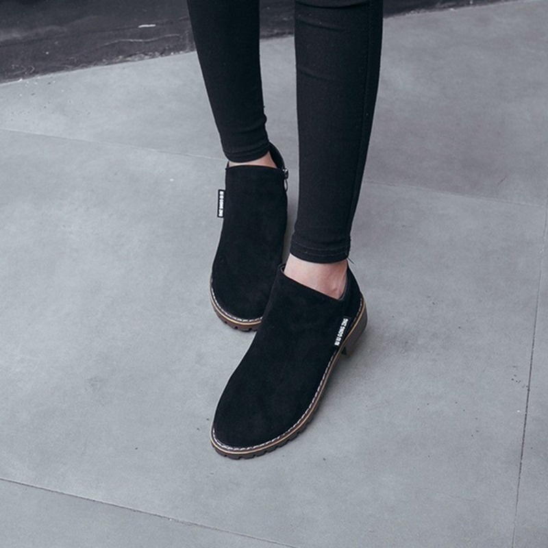 Giày Bốt Martin Đế Bằng Phong Cách Anh Quốc Cỡ 35-40 Thời Trang Cá Tính Cho Nữ