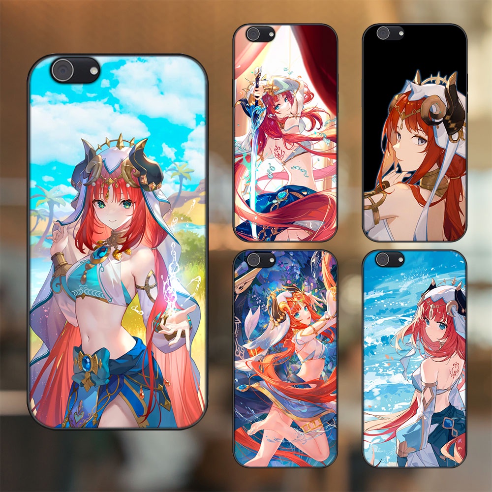 Ốp lưng Vivo Y53, Y69, Y71, Y81, Y83 viền đen in hình Nilou Genshin Impact