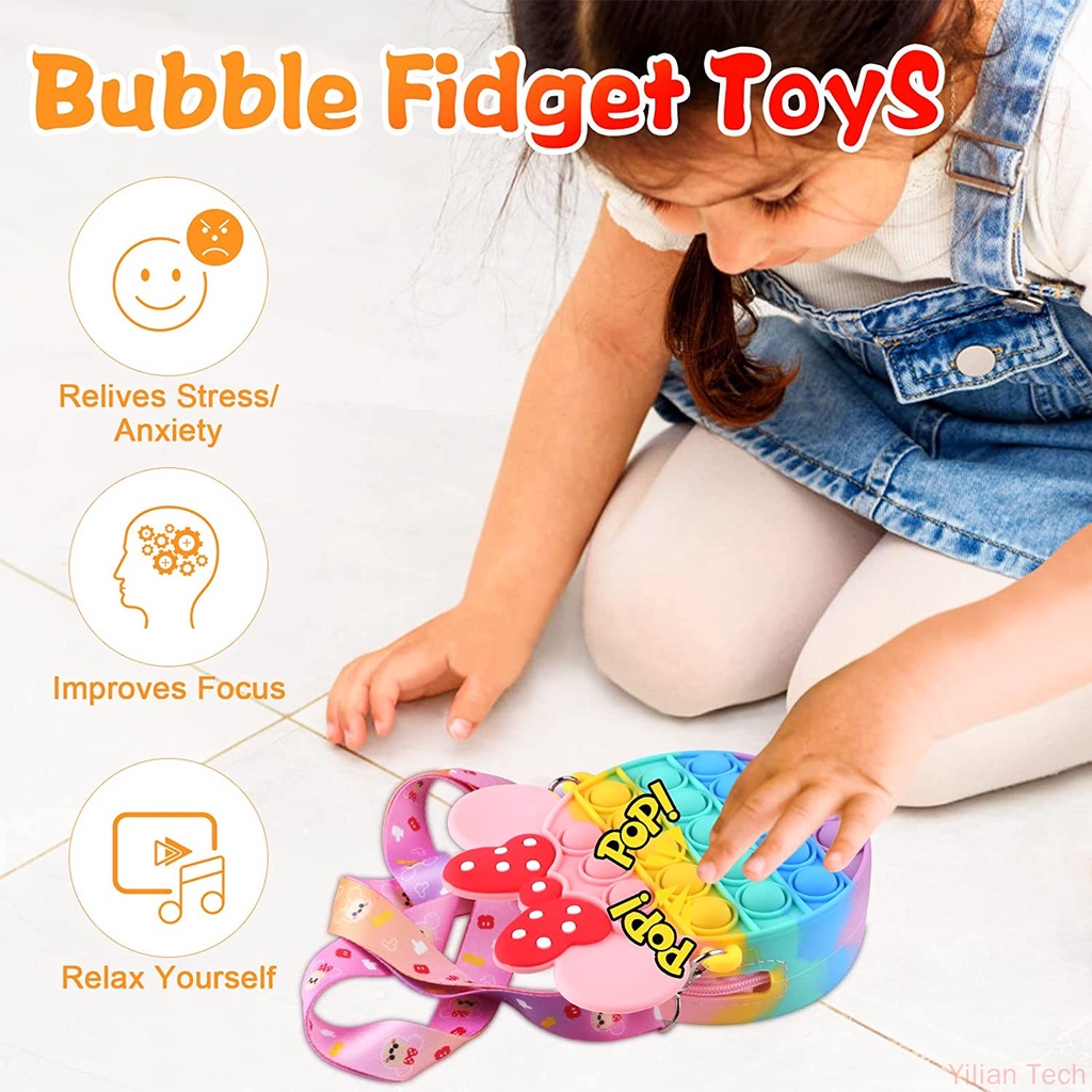 Minnie Pop It Túi Đeo Chéo Vai Hình Kỳ Lân Đồ Chơi Cho Học Sinh Trẻ Em