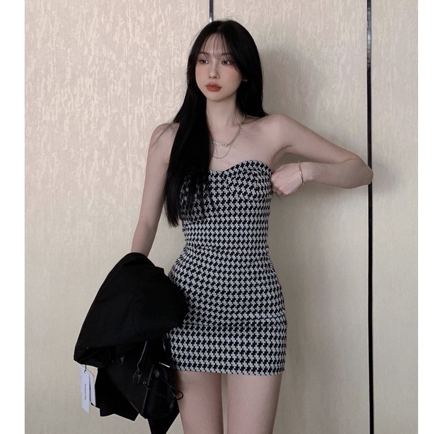 QKOOLE  Đầm Ôm Dáng Thời Trang Hàn Quốc Gợi Cảm Dành Cho Nữ