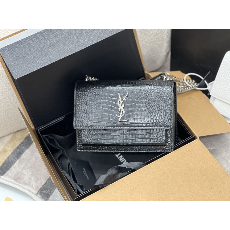 Túi xách nữ Y.Sunset vân cá sấu sz22cm(đen&amp;trắng) chuẩn đẹp fullbox hịn