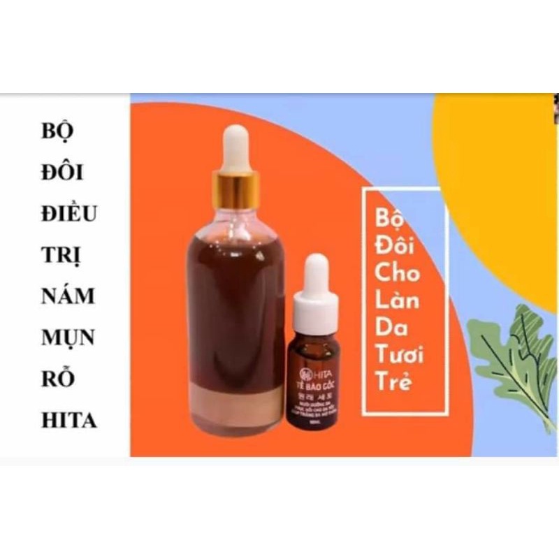 combo serum tái tạo da hita + set tế bào gốc hita đtr nám mụn rỗ da mặt phục hồi làn da tươi trẻ [dr lacir drlacir]