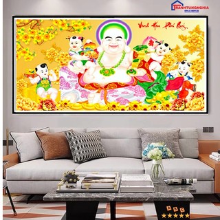 Tranh đính đá phật di lạc vinh hoa phú quý LV417 DD9455 VS474 (1m x 60cm)