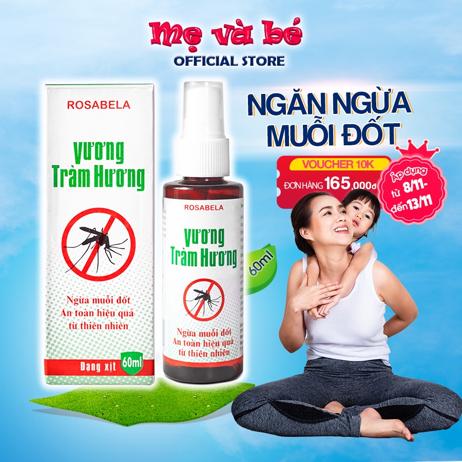 Xịt chống muỗi và côn trùng cho bé Vương Tràm Hương ngăn ngừa muỗi đốt an toàn tiện (Dung tích 60ml)