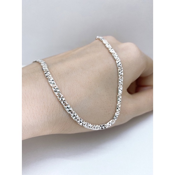 Dây chuyền nam bản dẹt khắc máy -DCN002 - Bạc ta 950 nguyên chất