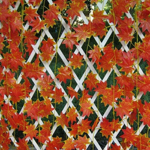 Dây lá phong nhân tạo dài 2m treo tường trang trí nội thất quán cà phê nhà hàng