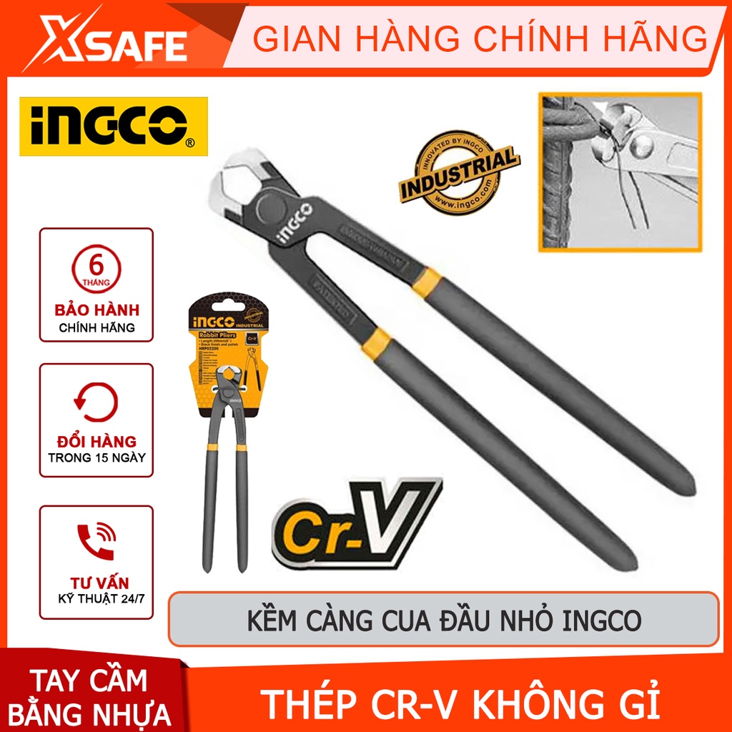 Kìm càng cua INGCO size 8-9-10inch thép Cr-V không rỉ siêu cứng kẹp cắt gắp giữ uốn vật nặng - chính hãng