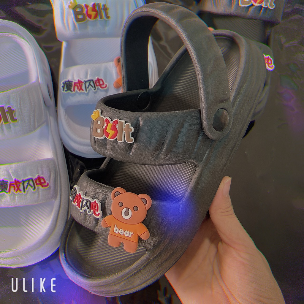 Dép Sandal Nữ, Dép Bánh Mì Có Quai Sau Cho Nữ Phong Cách Siêu Hot Trend Chất Cao Su Siêu Nhẹ(sz 40/41= chân 38/39)