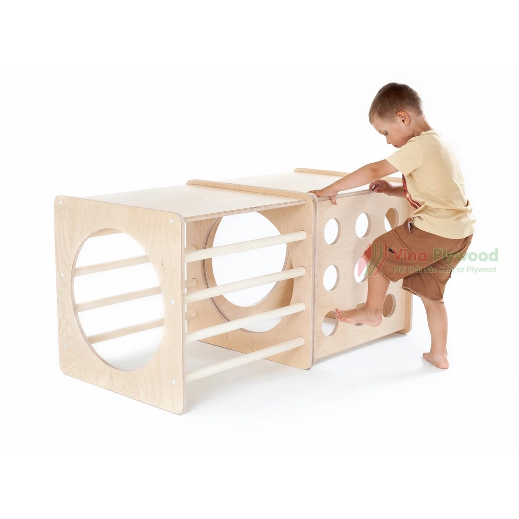 Khối lập phương leo núi, đồ chơi vận động montessori