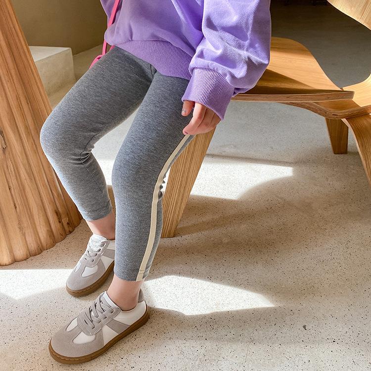 Quần legging sọc bên QG513 sz 90-150,  legging mỏng, co dãn nhiều, thời trang hàn quốc thu đông cho bé 2022
