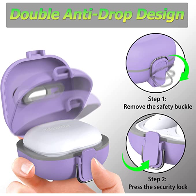 SAMSUNG Ốp Hộp Đựng Tai Nghe Nhét Tai Có Móc Khóa Chống Sốc Cho Galaxy Buds 2 Pro / Galaxy Buds Pro / Galaxy Buds 2