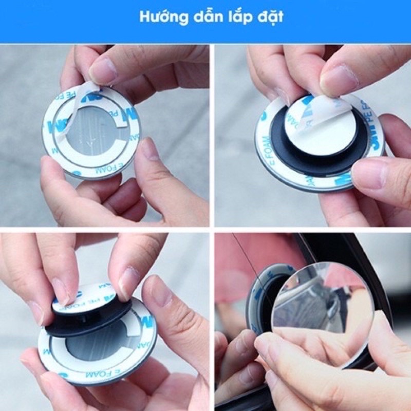 Gương Cầu Lồi Xoay 360 Gắn Gương Chiếu Hậu Xoá Điểm Mù Ô Tô Xe Máy