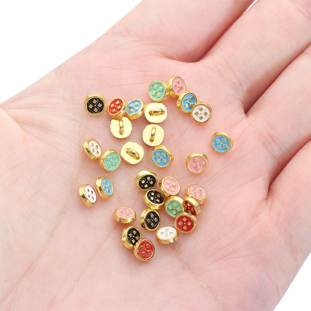 Set 1 40 Nút Thắt Lưng Mini 5mm Bằng Kim Loại