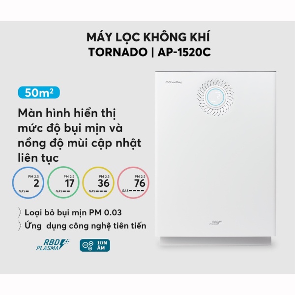 Máy lọc không khí Coway Tornado AP-1520C - Hàng Chính Hãng