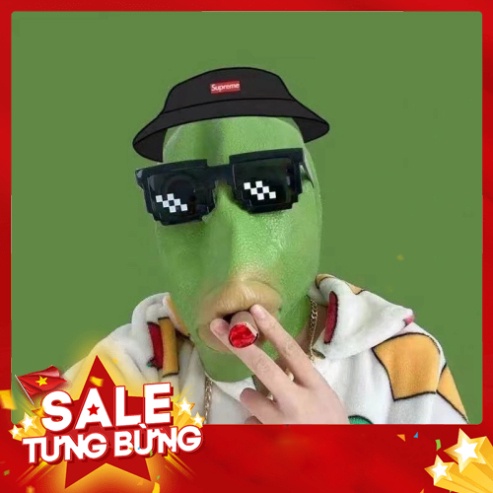 Mặt Nạ Cá da xanh, Mặt nạ ếch xanh Silicon Trùm Đầu Độc Đáo Vui Nhộn, Đồ chơi cosplay yêu quái