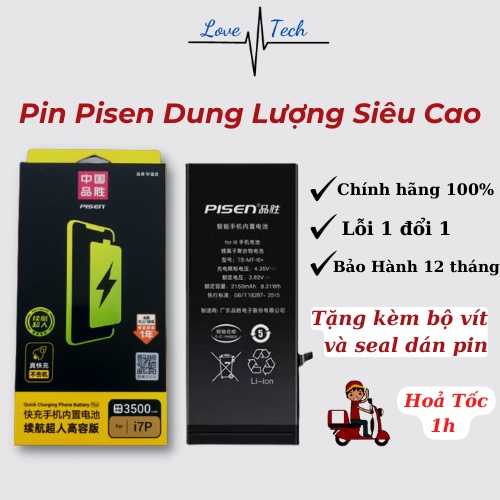 Pin Pisen Dung Lượng Siêu Cao cho ip 5se/6/6s/6plus/6splus/7/7plus/8/8plus/X/Xs/xsmax/11 + Tặng kèm bộ vít mở máy