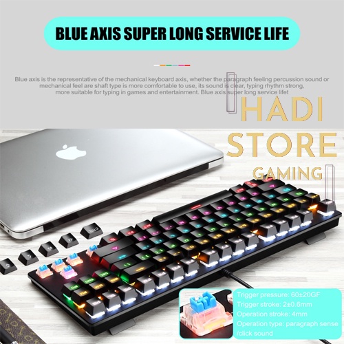 Bàn Phím Cơ Gaming K550 LEAVEN Đèn Led RGB 87 Key Blue Switch HADI_STORE GAMING