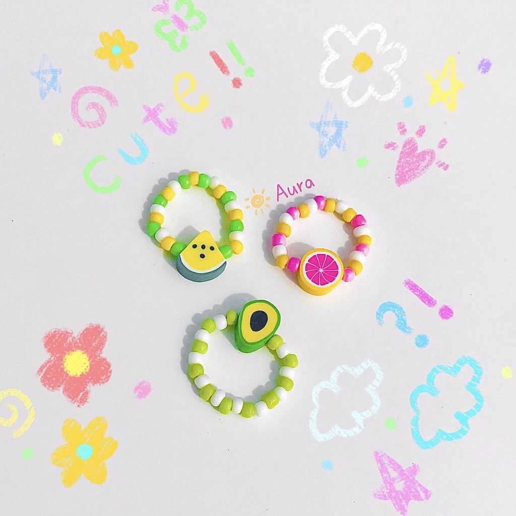 Nhẫn cườm trái cây Handmade bởi Aura